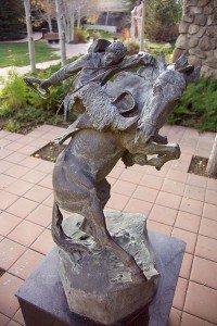 Edward Fraughton (b. 1939), "Spirit of Wyoming," 1978 – 1986, original working model for monument, cast 8/30. Bronze, 43 inches. Loan from Private Collection, L.13.2001.1.