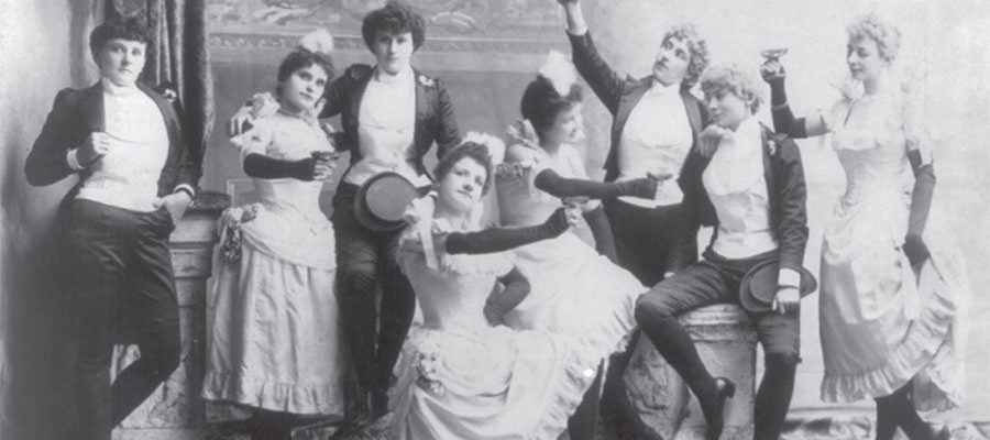 The cast of the Black Crook. The first American musical company to follow the European practice of using females in male roles. Library of Congress Prints and Photographs Division. LC-USZ62-55572