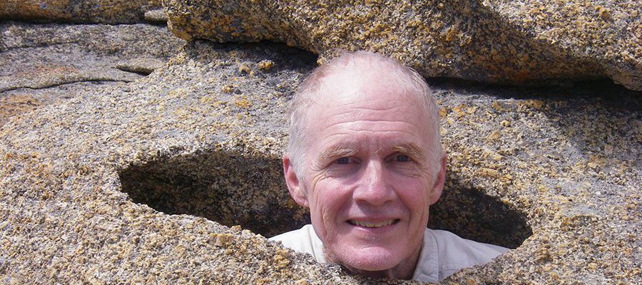 Dr. Robert Carson im.mersed in geology