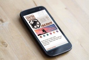 Onsite visitors can access iScout on their mobile devices while touring the Center’s museums and grounds. Mock-up created free at Static Migration.