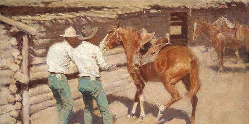 Frederic Remington (1861 – 1909). The War Bridle, 1907. Oil on canvas. Gift in memory of A. Barton Hepburn and Cordelia H. Cushman. 8.12