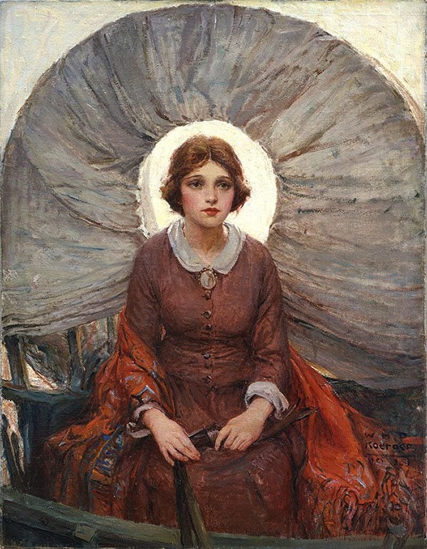 W.H.D. Koerner (1878-1938). "Madonna of the Prairie," 1921. Oil on canvas, 37 x 28.75 inches. Museum Purchase. 25.77