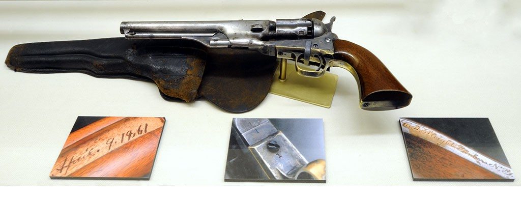 Colt Model 1861 Navy percussion revolver, serial number 1, as displayed in "Colt: The Legacy of a Legend." L.362.2011.1