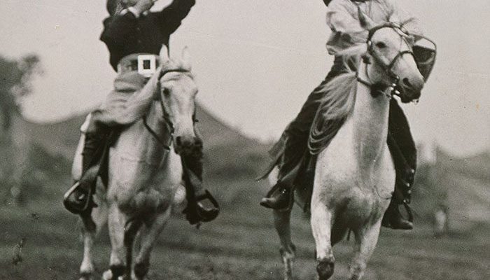 A Treasure from Our West: Photograph, Buffalo Bill shooting target balls. P.69.3