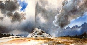 William Matthews (b. 1949). Thermal Spigot, Yellowstone, 1998. Watercolor on paper. Gift of the Jeannette and H. Peter Kriendler Charitable Trust. 7.98