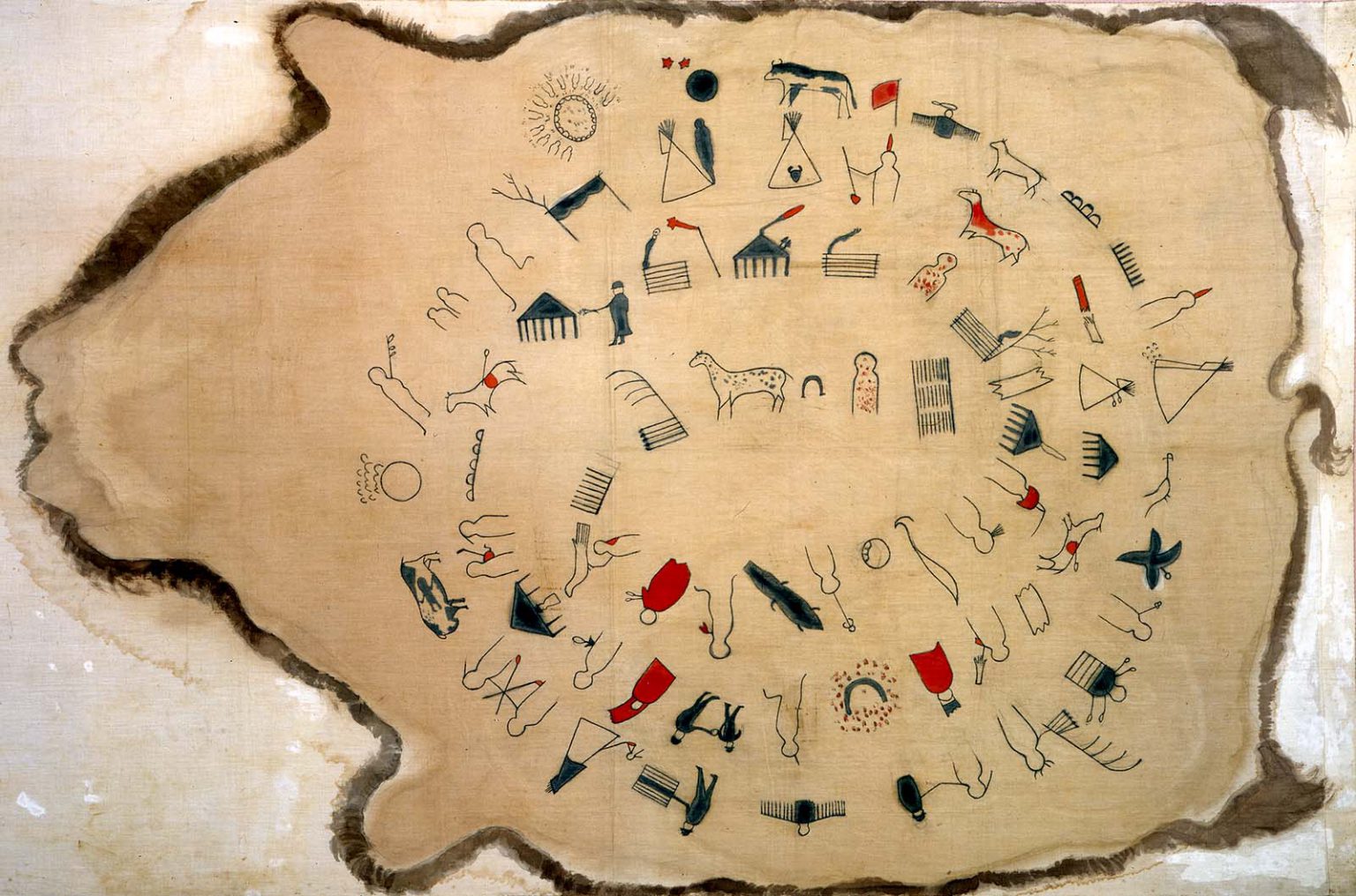 Treasures Lone Dog's winter count Plains Indian Museum