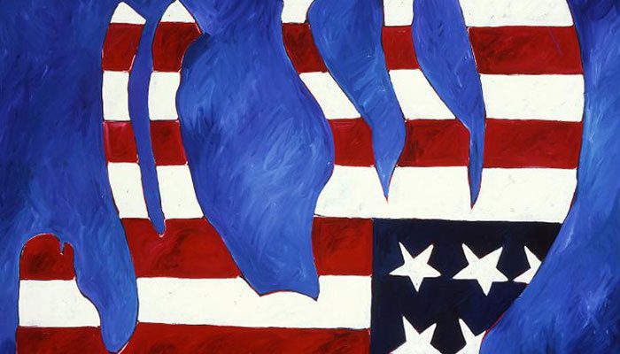 Thom Ross (b. 1952). "Burial at Sea," 1999. Acrylic on canvas, 60 ¼ x 48 ¼ in. William E. Weiss Purchase Award, 1999 Buffalo Bill Art Show & William E. Weiss Purchase Fund. 15.99.2