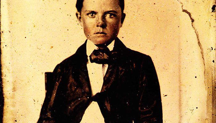 William F. Cody, age 11. This tintype is the earliest known photograph of Will Cody, taken c. 1857.* This was just before his adventures on the Great Plains began. The indented markings at the bottom of the image are illegible. MS 6 William F. Cody Collection.
