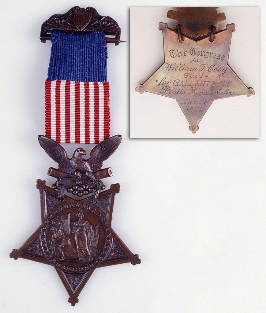 Buffalo Bill Cody's Congressional Medal of Honor, with inset showing inscription on the reverse. 1.69.2036
