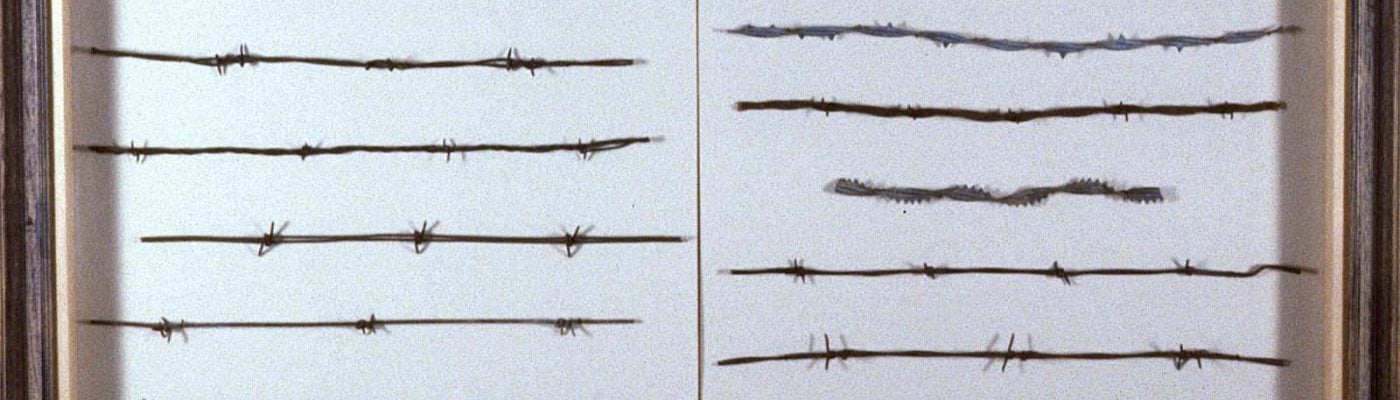 Barbed wire samples, ca. 1880 – 1920. Part of a collection of some sixty pieces. Gift of Nick Eggenhofer. 1.69.467.1