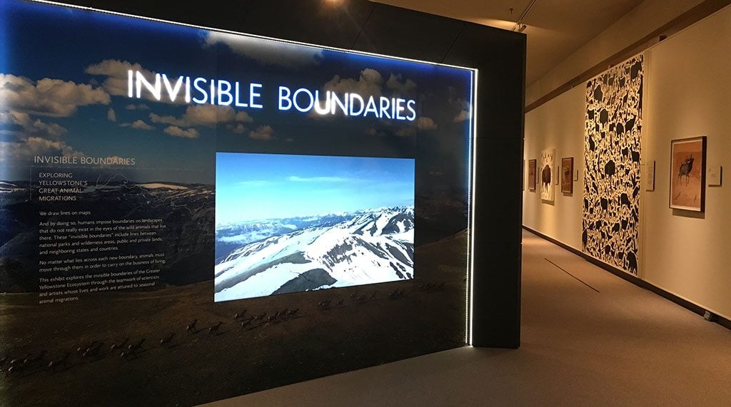 The Invisible Boundaries exhibition, pictured here at the Buffalo Bill Center of the West in 2016, appears at the National Museum of Wildlife Art in Jackson, Wyoming