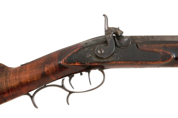 John Phillip Gemmer .38 caliber Hawken Rifle, trigger guard and Double-Set trigger