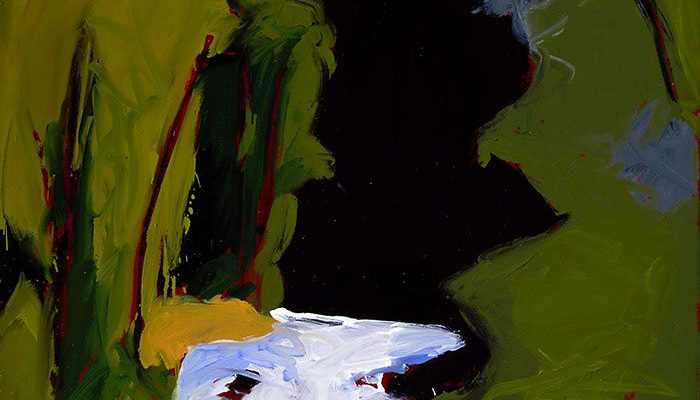 Fritz Scholder (b. 1937). “Aspen Summer,” 1977. Oil on canvas, 40.25 x 30.125 in. Gift of Jack and Carol O'Grady. 25.91.2