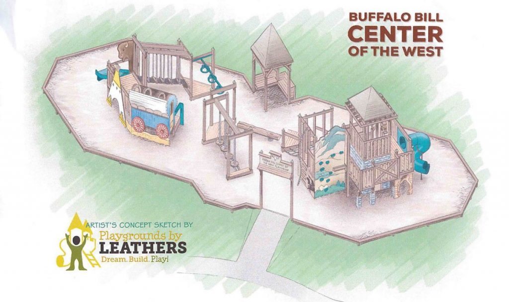 Sketch of American West-themed playground at Center of the West