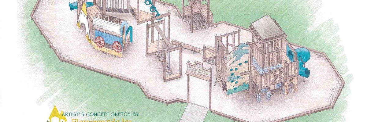 Sketch of American West-themed playground at Center of the West