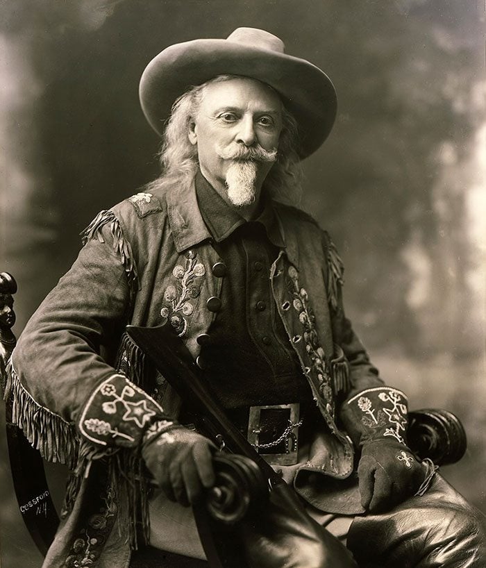 Buffalo Bill in Wild West show jacket, ca. 1909. MS6 William F. Cody Collection. P.6.55