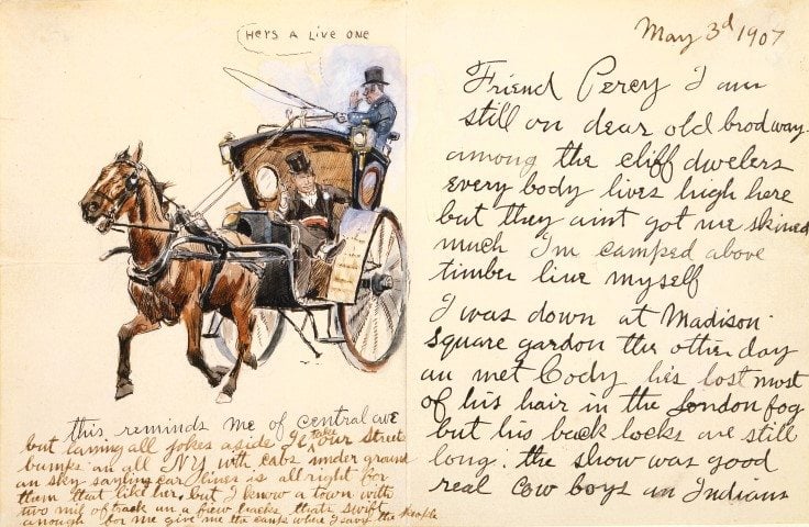 He's a Live One, May 3, 1907. Watercolor and pen and ink on paper, 6.25 x 9.686 inches. Gift of William E. Weiss. 69.60