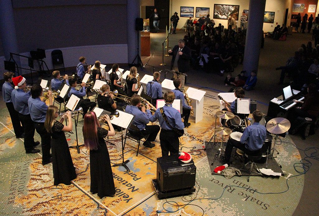 The Cody High School Jazz Band performing at the Holiday Open House in 2016.