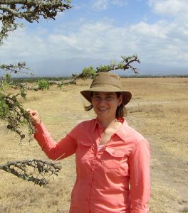Dr. Corinna Riginos discusses deer and migration barriers a our October 5 lecture. Courtesy photograph.