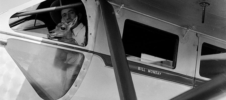Belden. Antelope in cockpit with Bill Monday. PN.67.690a