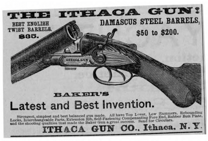 Ithaca Gun Company ad from Forest and Stream. MS 111 Roy Marcot Firearms Advertisement Collection, McCracken Research Library. ITH. FORS.1886.3.18
