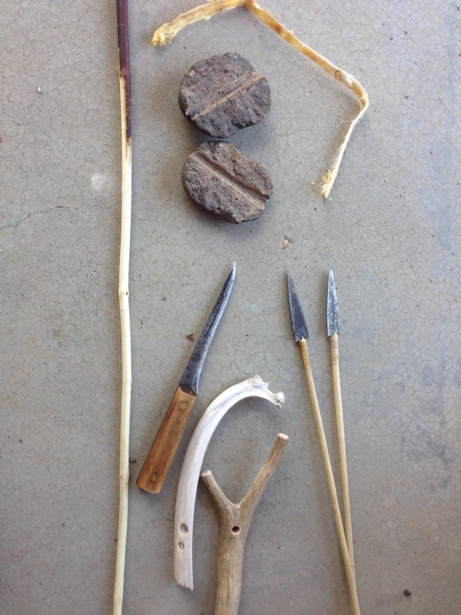 Arrow-making tools used by the author.