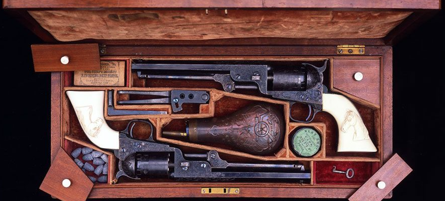 Cased Colt Model 1851 Navy Revolvers attributed to Colonel Colt.