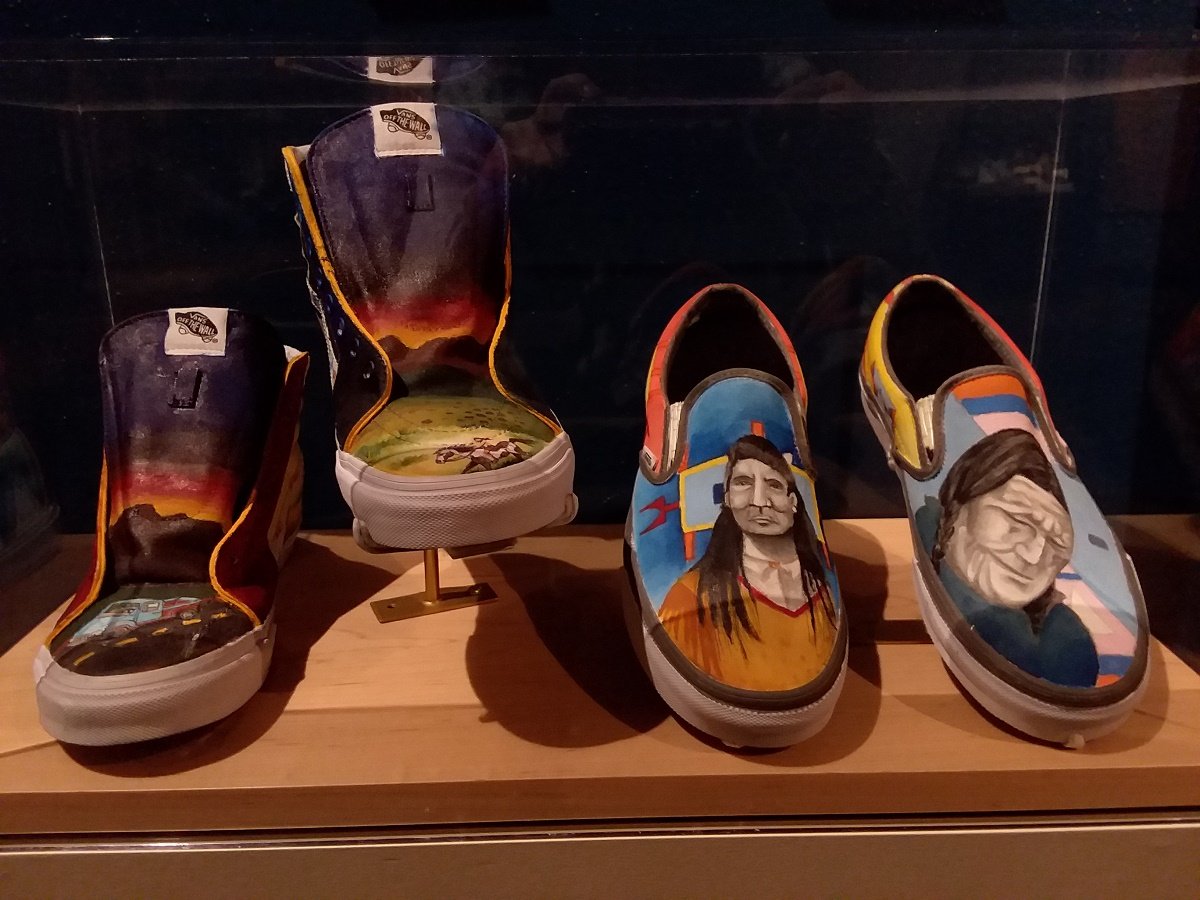 Native designs on contemporary shoe wear