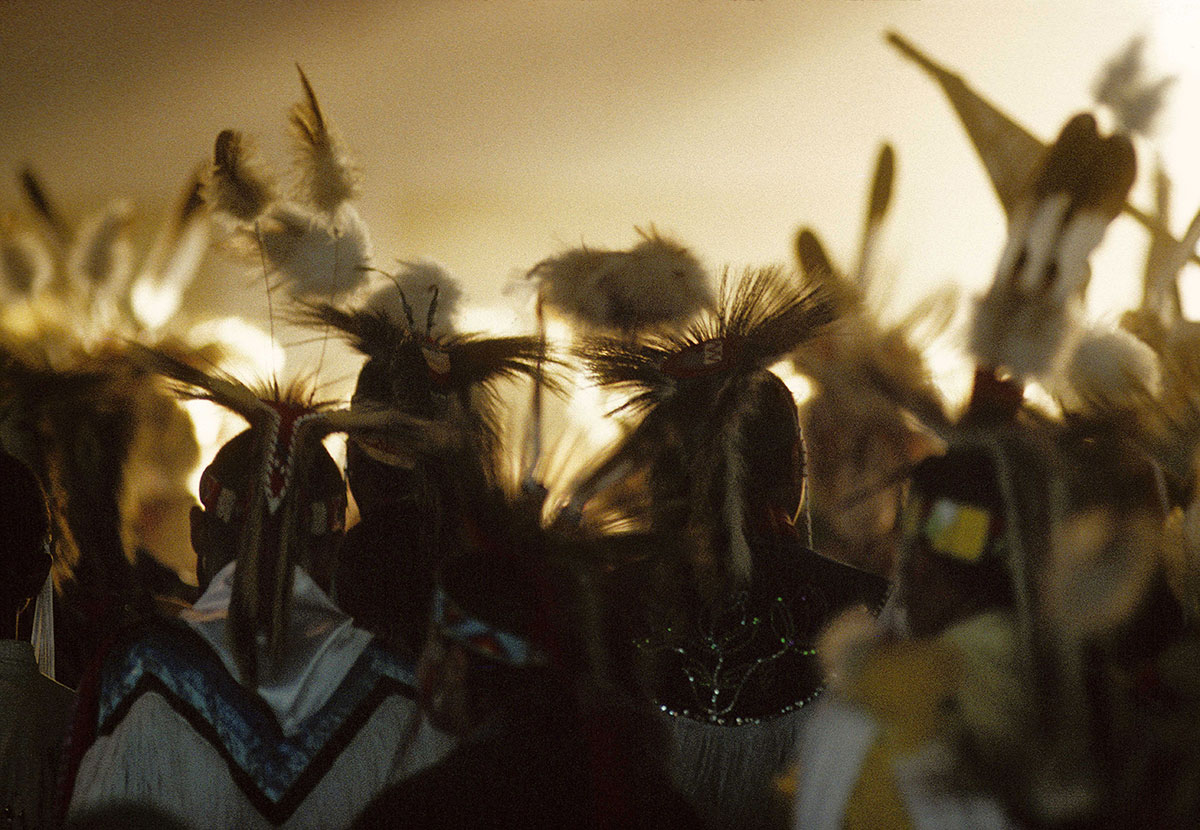 Ken Blackbird (b. 1956). Headdresses, Fort Belknap Powwow, Montana, 1991. MS 426 Ken Blackbird Collection. P.426.02556