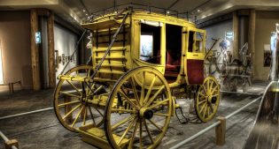 According to records, manufacture was begun and completed in 1867. Originally used as a hotel coach in Littleton, New Hampshire. Gift of Olive and Glenn E. Nielson. 1.69.2726