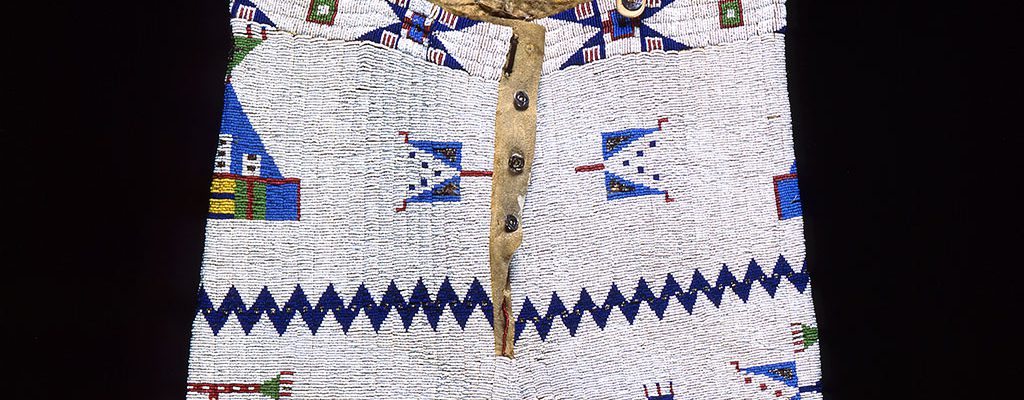 A Treasure from Our West: Trousers and suspenders, ca. 1920s. Northern Arapaho. Leather, beads. 1.69.5935