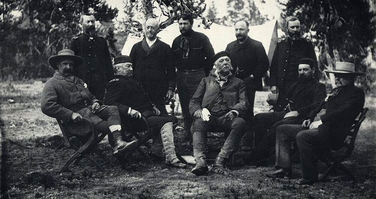 F. Jay Haynes, The Chester Arthur Party in Yellowstone, albumen silver print, 1883. (Library of Congress)