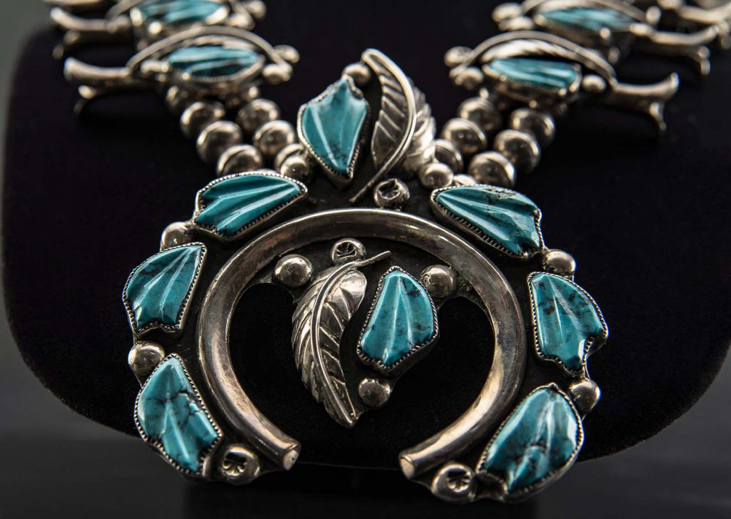 Raffle, 2019: Squash Blossom Necklace, closeup view