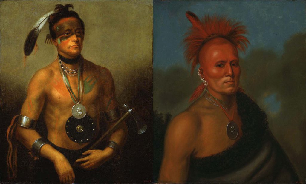 Henry Inman (1801-1846), Hoo-Wan-Ne-Ka (Little Elk), 21.95.1; and Shar-I-Tar-Ish, 21.95.2. Both 1832. Oil on canvas. Gifts of Allen & Company Incorporated.