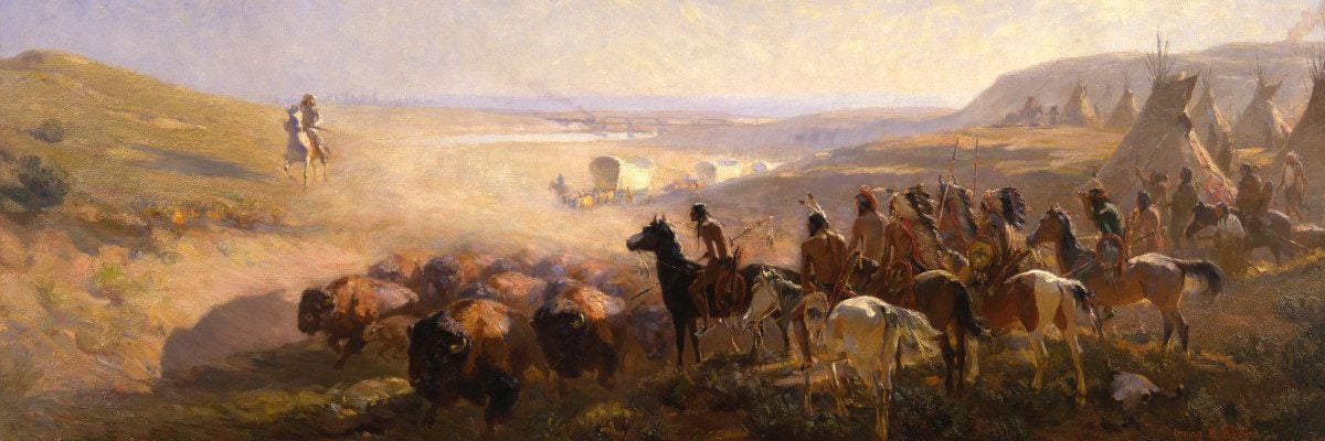 'The Conquest of the Prairie' by Irving Bacon. 14.64
