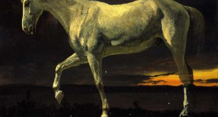 White Horse and Sunset, 1863. Oil on board. Gift of Carman H. Messmore. 2.62