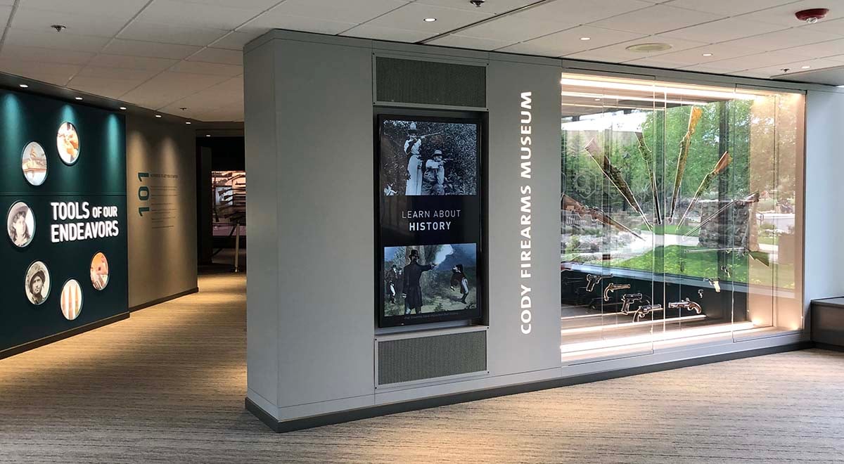 Entrance to the new Cody Firearms Museum, reopened in July 2019 after a full renovation.