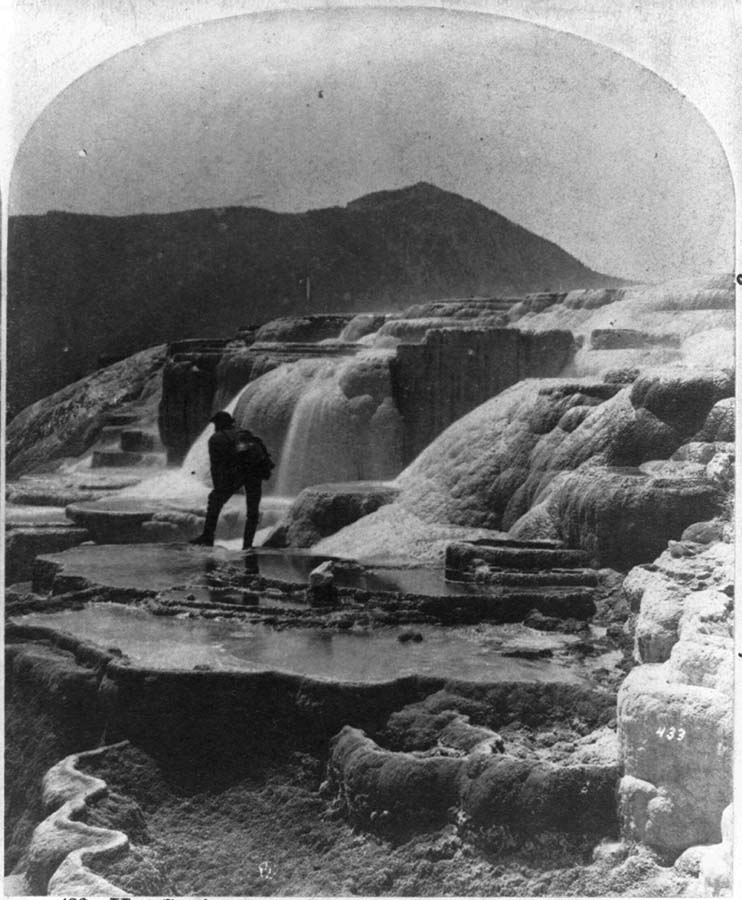 Images like this led to Yellowstone's designation as the world's first national park. William Henry Jackson stereograph of Yellowstone hot springs, 1871. Library of Congress Prints and Photographs Division Washington, D.C. 20540 USA.