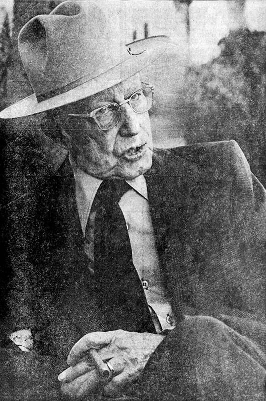 Fig. 2: Dr. Harold McCracken, 1973. Unknown photographer. Image from 1973 Arizona Republic scrapbook. McCracken Research Library.
