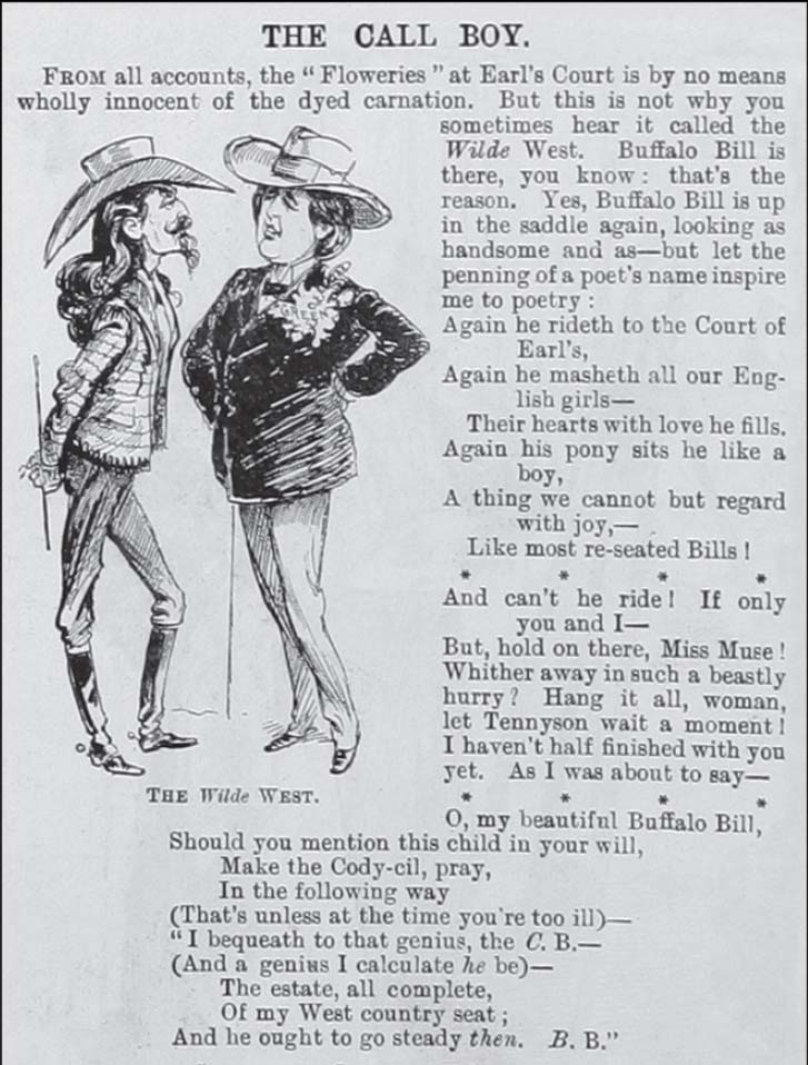 A sketch of Buffalo Bill and Oscar Wilde, May 1892.