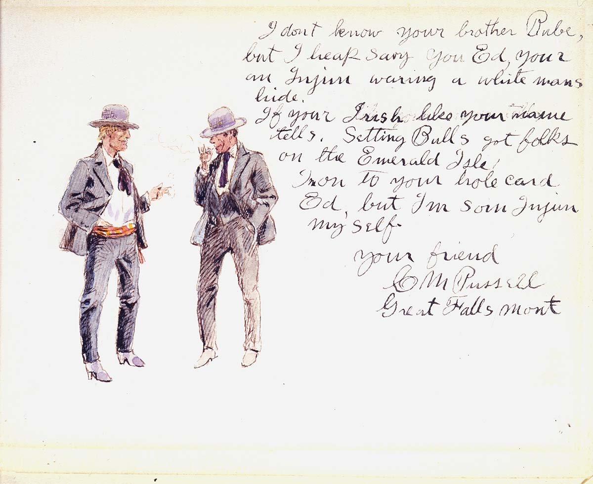 I don't know your brother Rube, ca. 1910. Pen and ink and watercolor on paper, 4.5 x 6.25 inches. Gift of William E. Weiss. 75.60