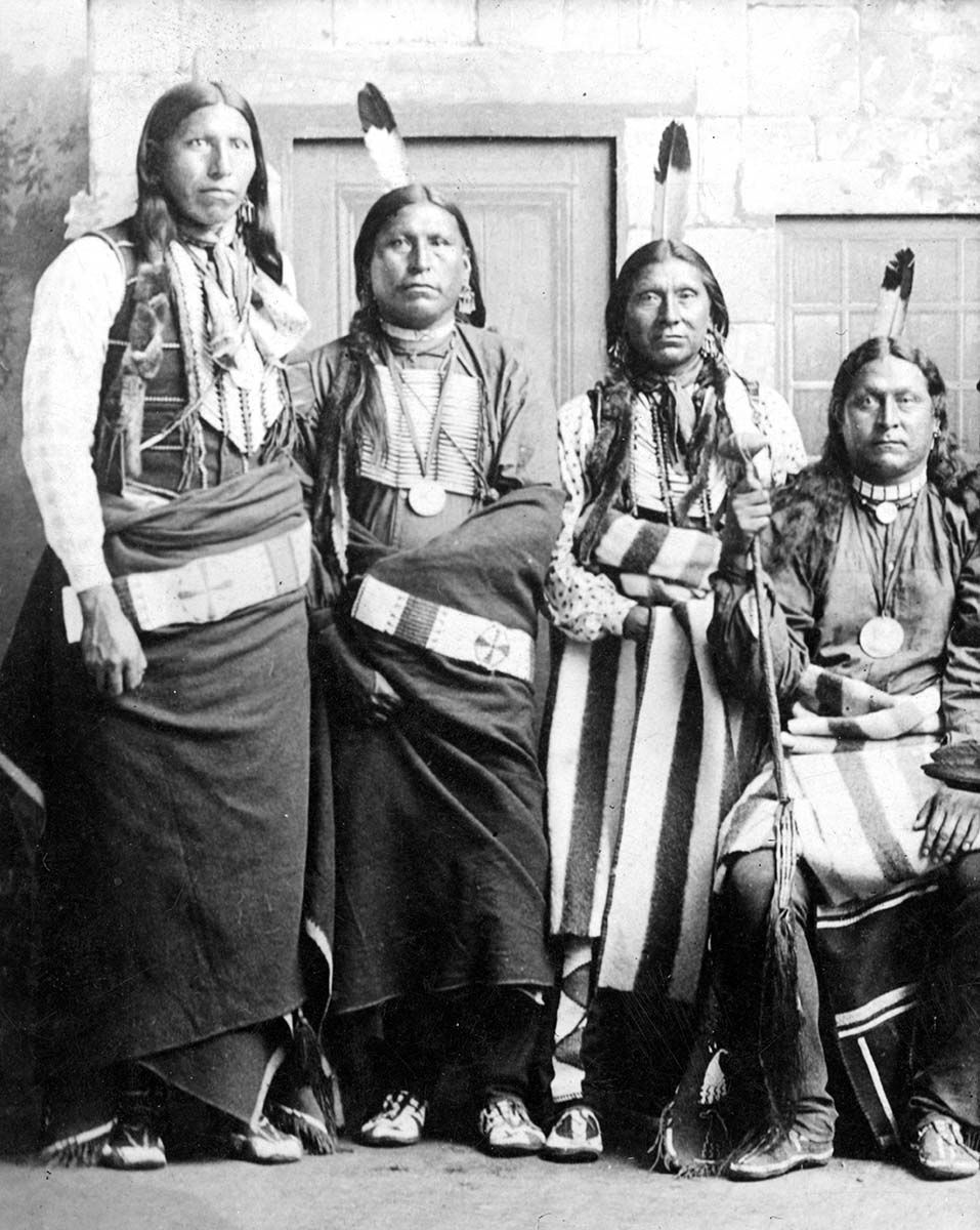 Pawnee men from the Pawnee Scouts. MS 35 North American Indian Photograph Collection. P.35.79