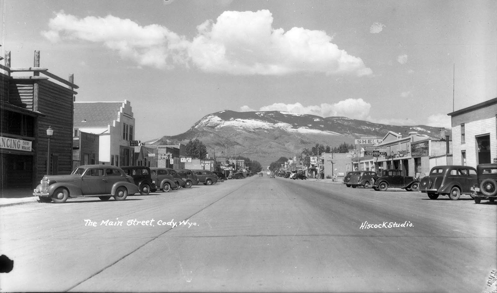 Cody, Wyoming's main street. MS 5 Cody Local History Collection, McCracken Research Library. P.5.1470