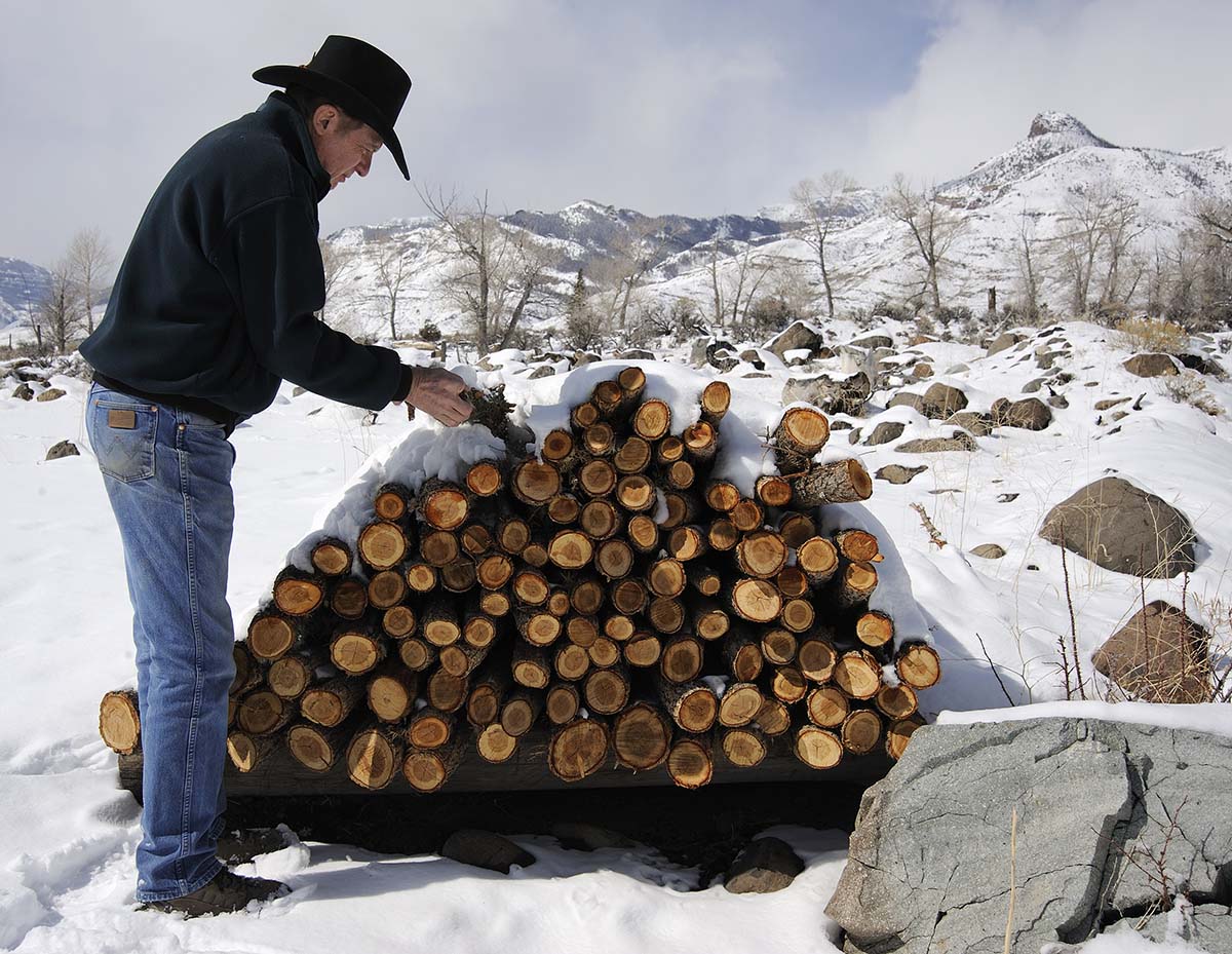 The spring of 2008 was still sporting snow on the ground at the Triangle Z Ranch, when we first visited Siggins to chronicle the progress of his unique boot cabinet.