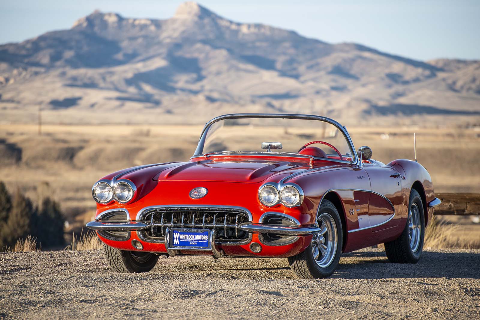 Points West blog 315: Corvette with Heart Mountain in background