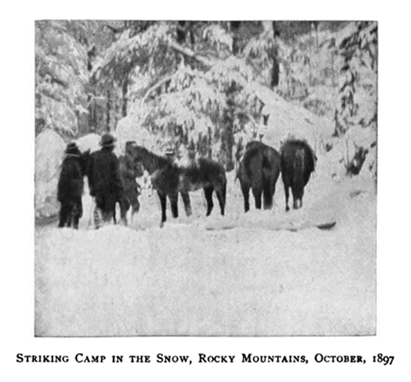 Winter scene with Selous's hunting trip.