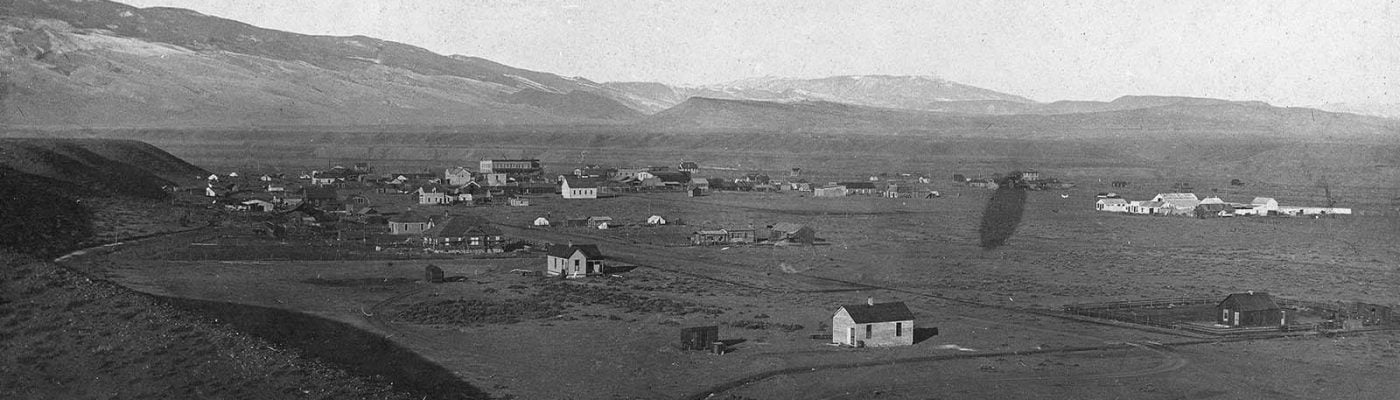 Early view of the town of Cody, Wyoming. MS 5 Cody Local History Collection, McCracken Research Library. P.5.1465