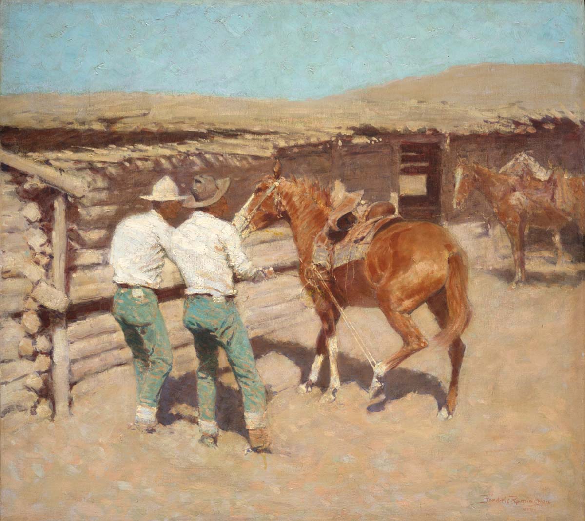 Frederic Remington (1861-1909). "The War Bridle," 1909. Oil on canvas, 27 x 30 inches. Gift in memory of A. Barton Hepburn and Cordelia H. Cushman. 8.12