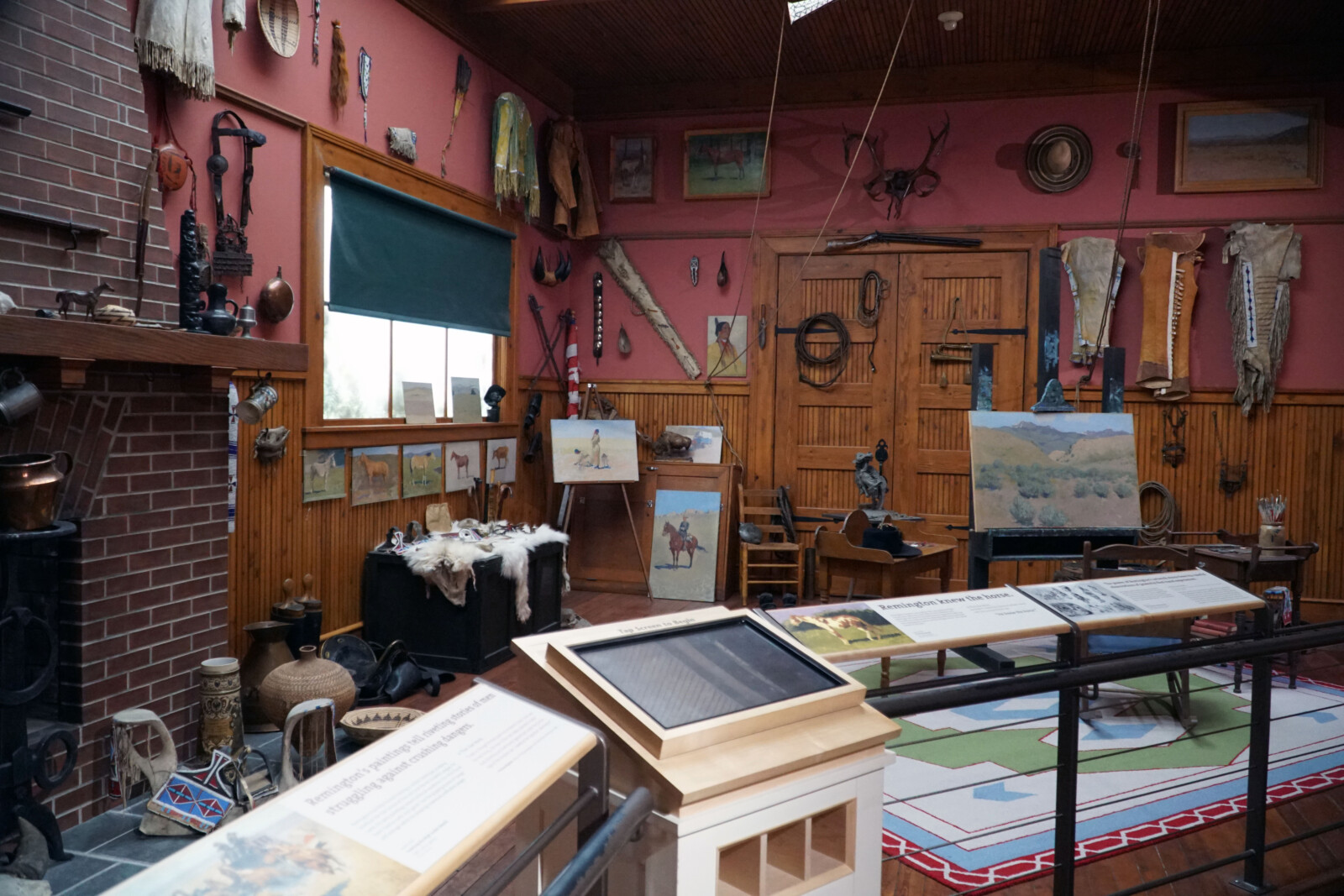 The Buffalo Bill Center of the West offers unique interactive experiences through kiosks at all five of the museums and the McCracken Research Library such as this recreation of Frederic Remington's studio.