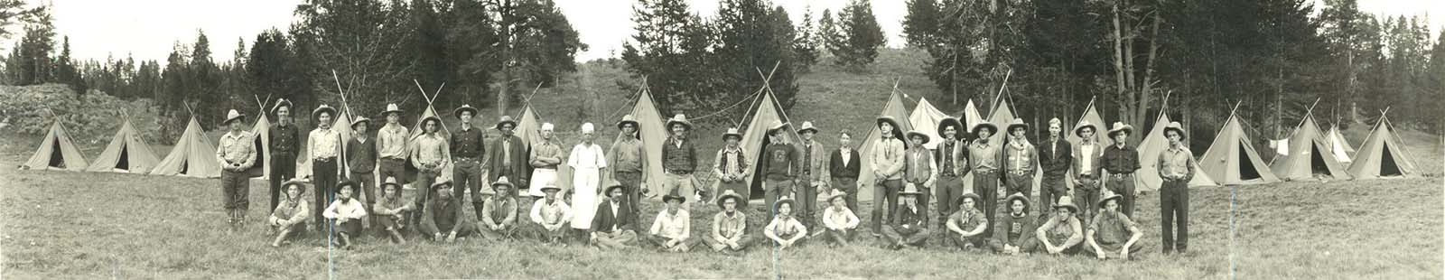 A pack trip in Yellowstone National Park. Park County Historical Archives photo.